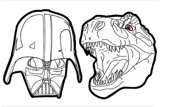 Dinosaurio Contra Darth Vader para colorir