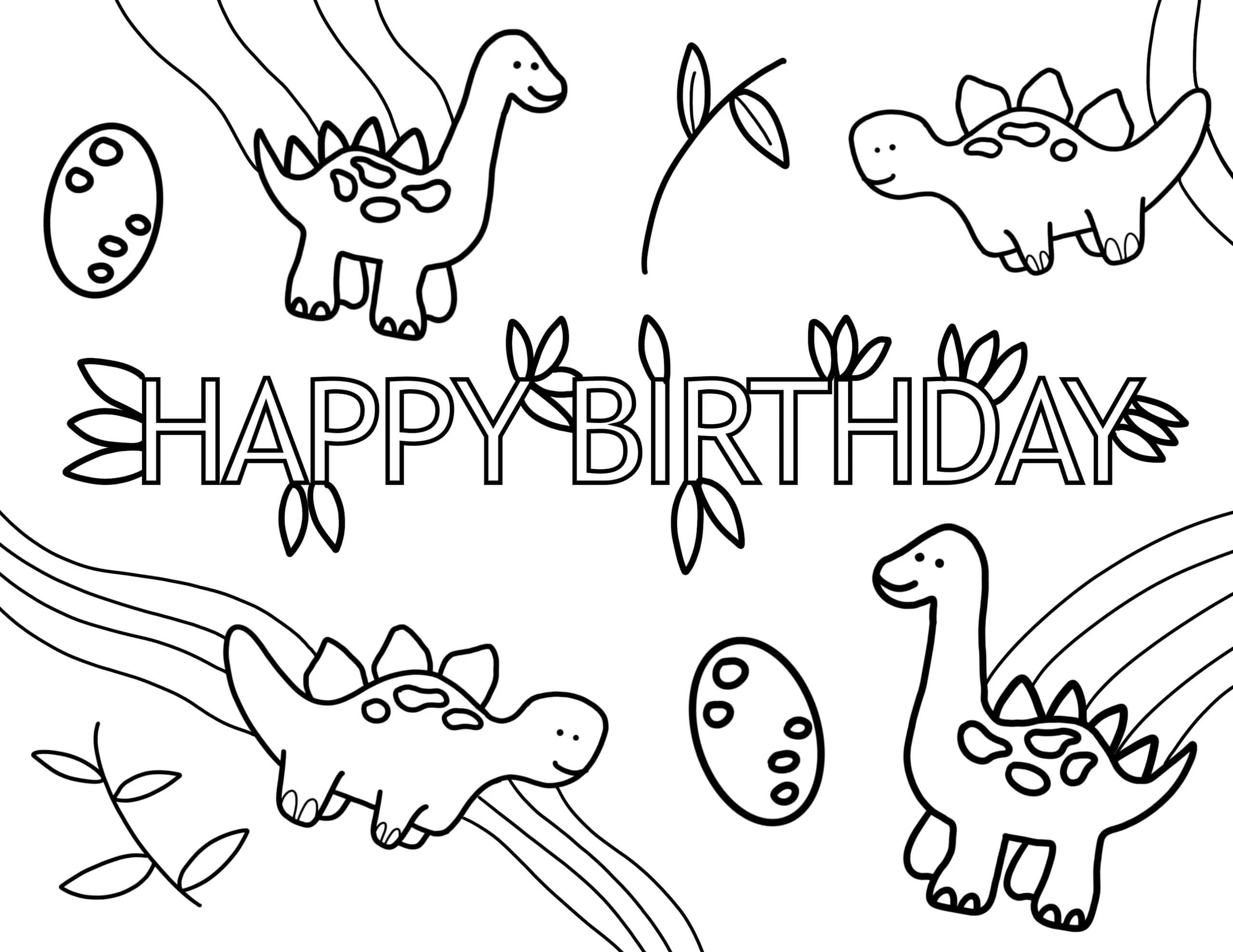 Dinosaurios En Fiesta De Cumpleaños para colorir