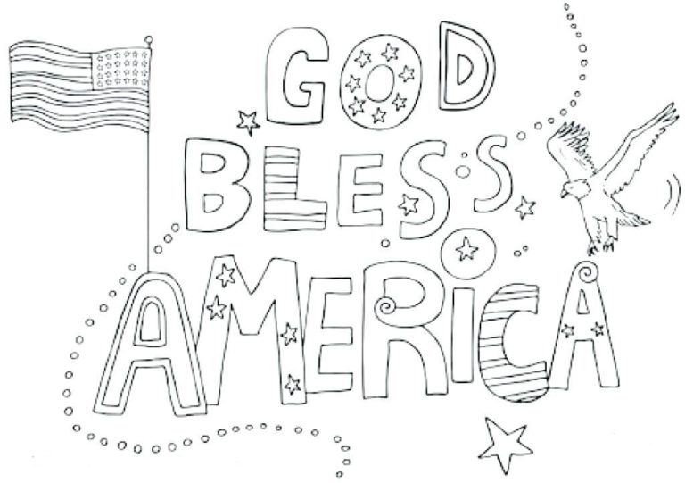 Dibujos de Dios Bendiga America para colorear