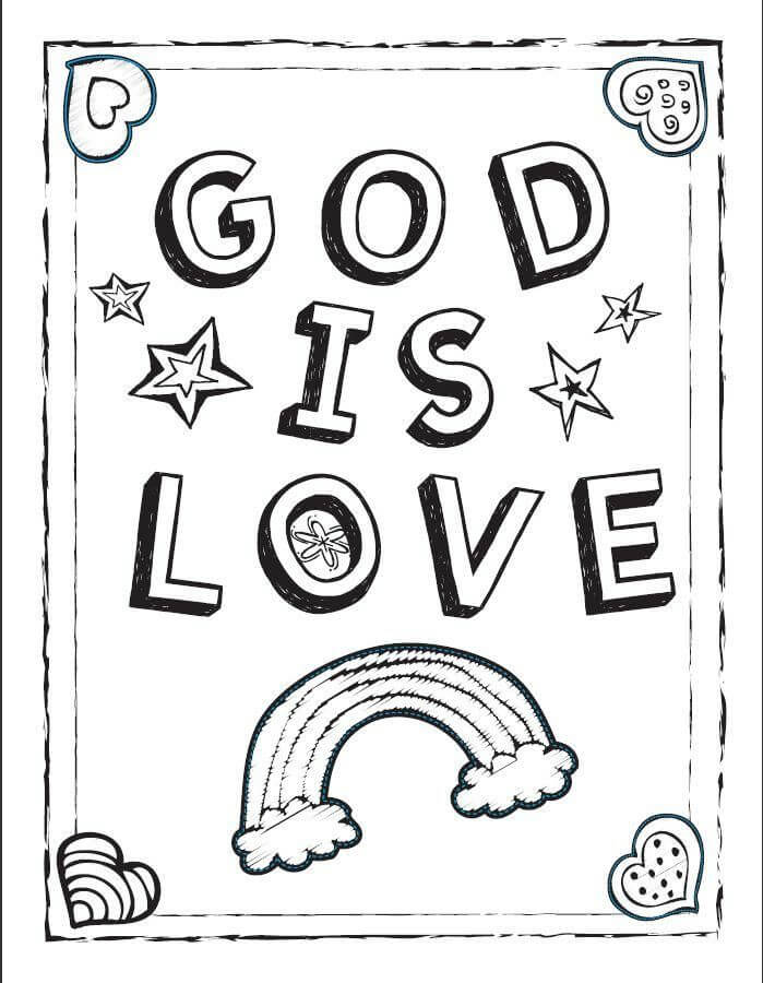 Dibujos de Dios es Amor para colorear