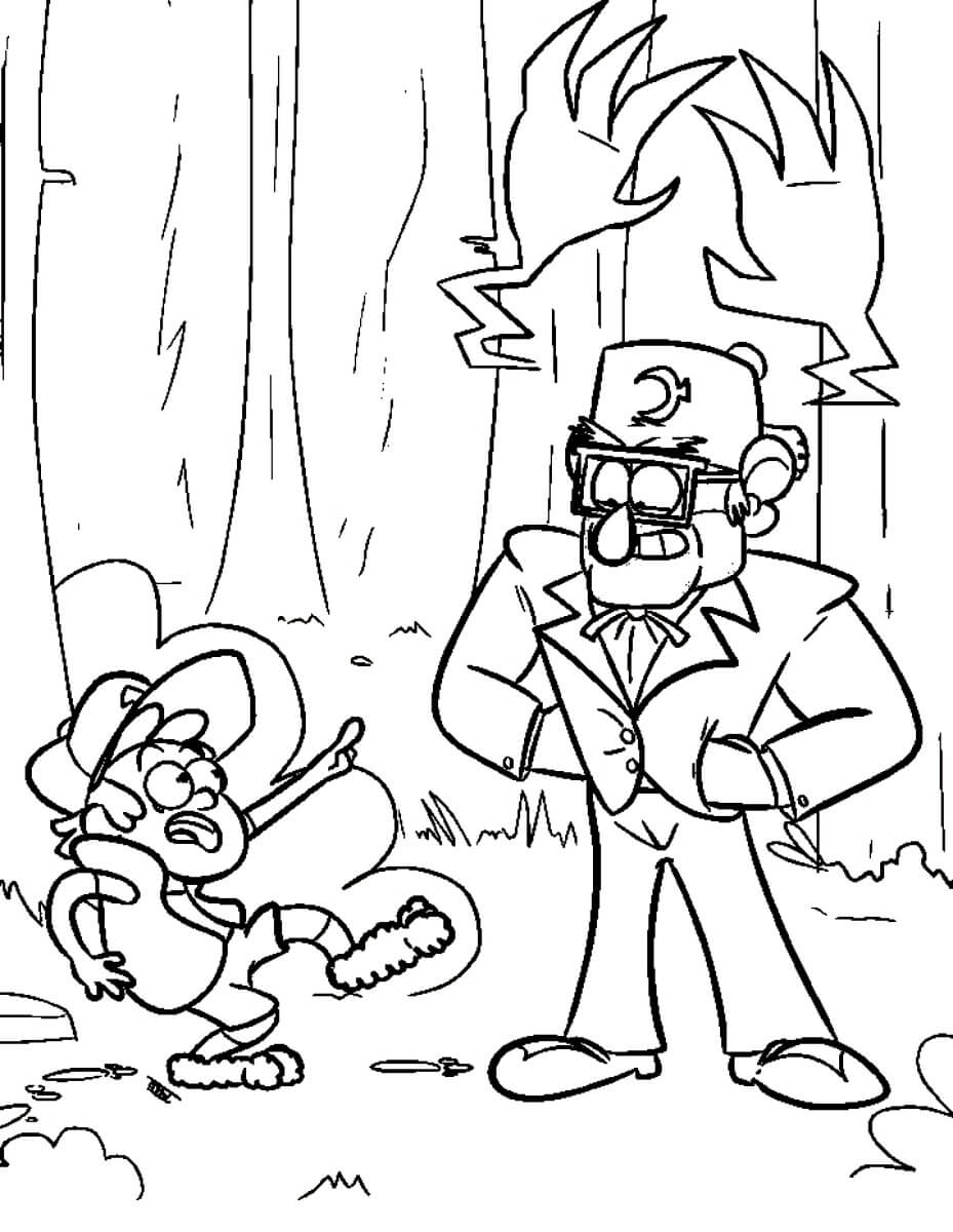 Dipper y Grunkle Stan para colorir