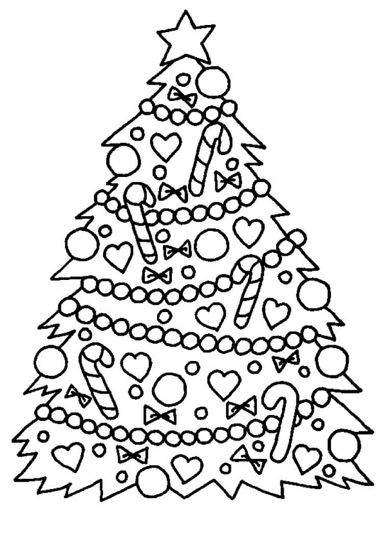 Diseño Libre del Árbol de Navidad para colorir