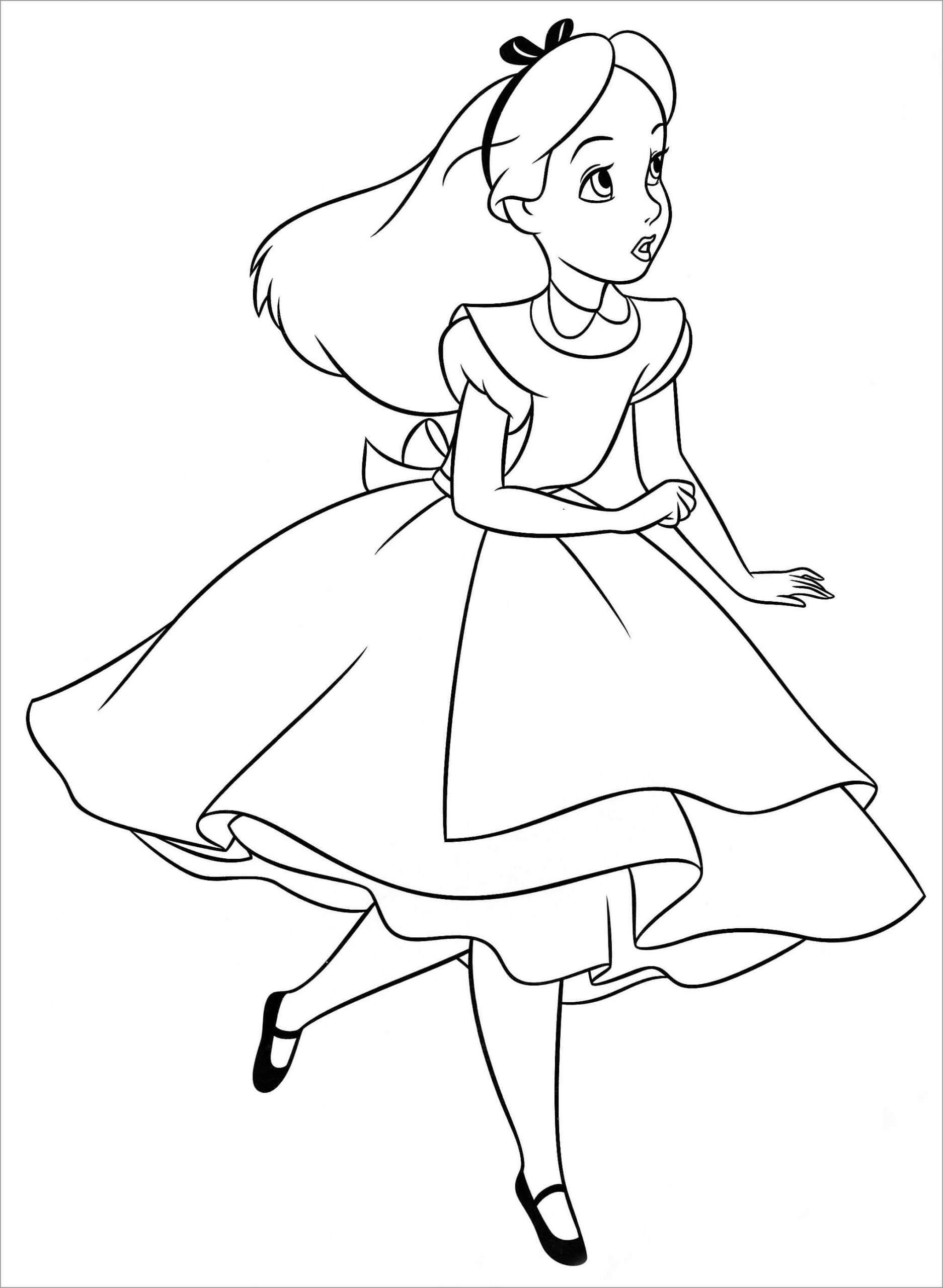 Disney Alice Corriendo para colorir