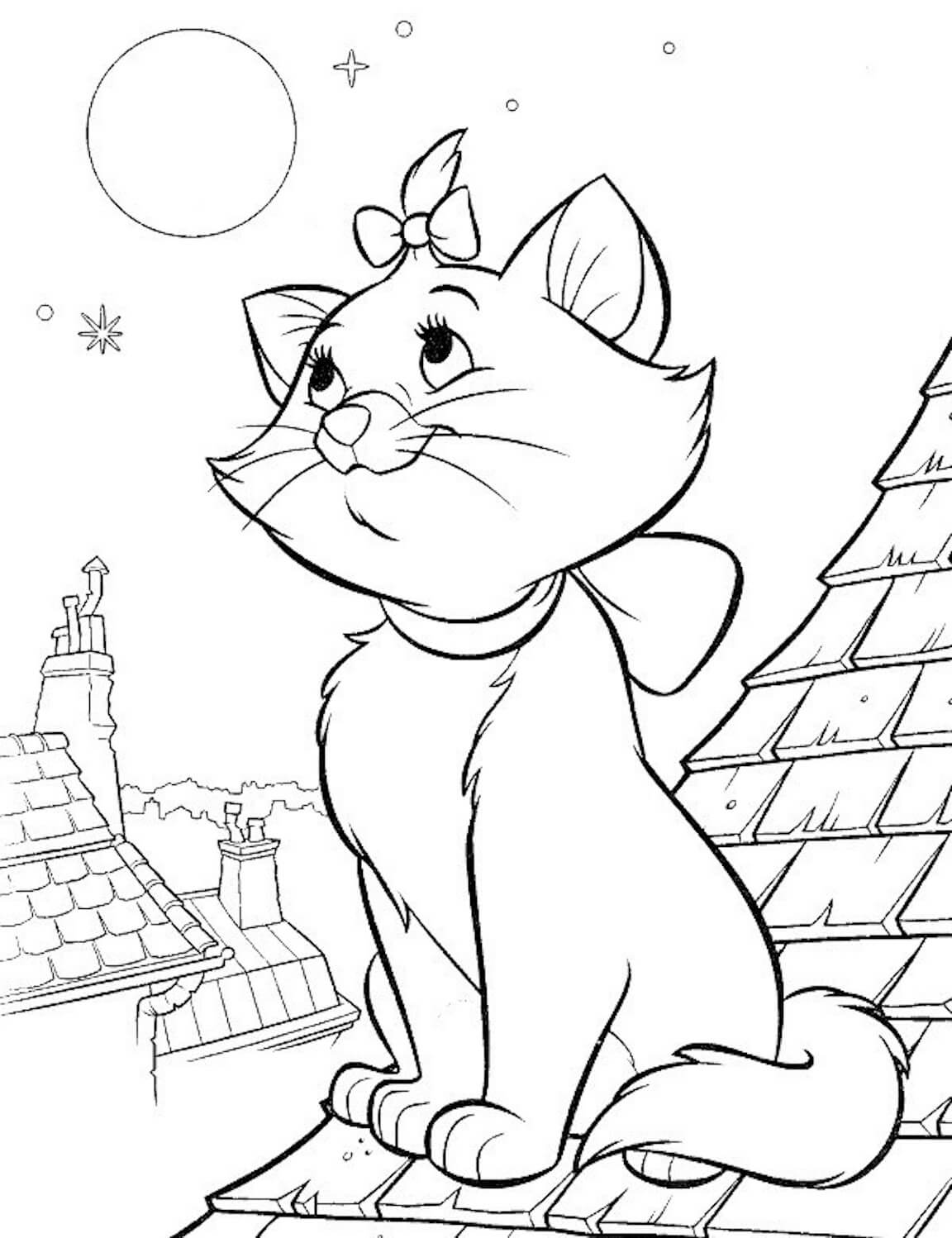 Dibujos de Disney Gato Sentado para colorear