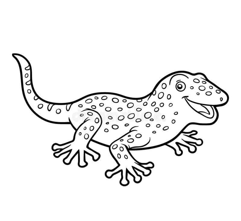Diversión Linda del Gecko para colorir
