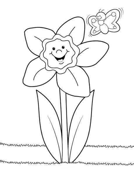 Dibujos de Diversión Narciso y Mariposa para colorear