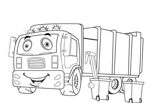 Dibujos de Diversión de Camiones de Basura para colorear