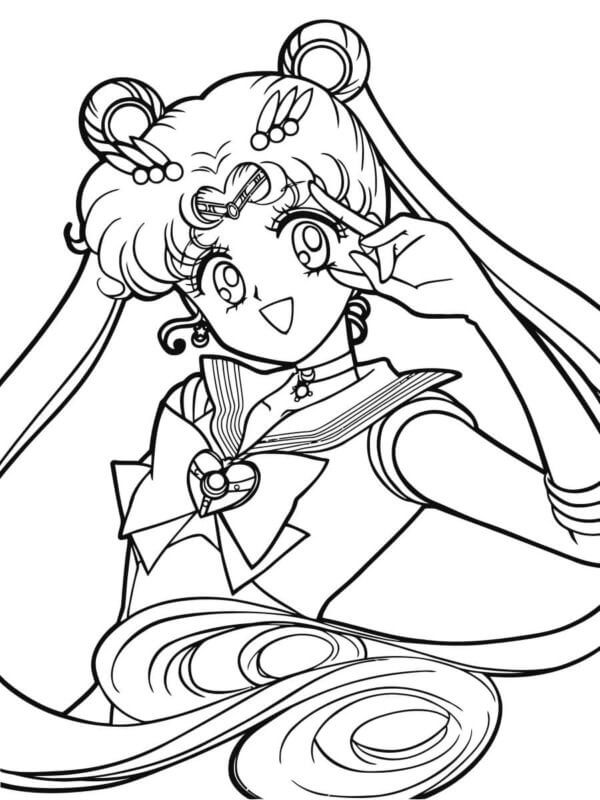 Divertida Cara De Sailor Moon para colorir