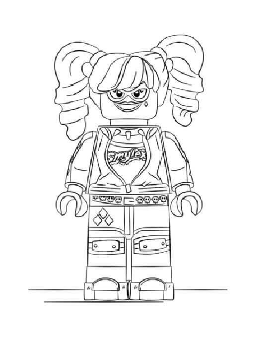 Dibujos de Divertida Lego Harley Quinn para colorear