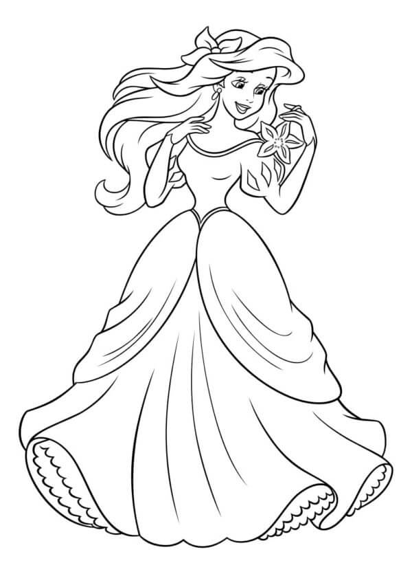 Divertida Princesa Ariel para colorir