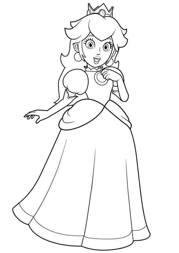 Divertida Princesa Peach para colorir