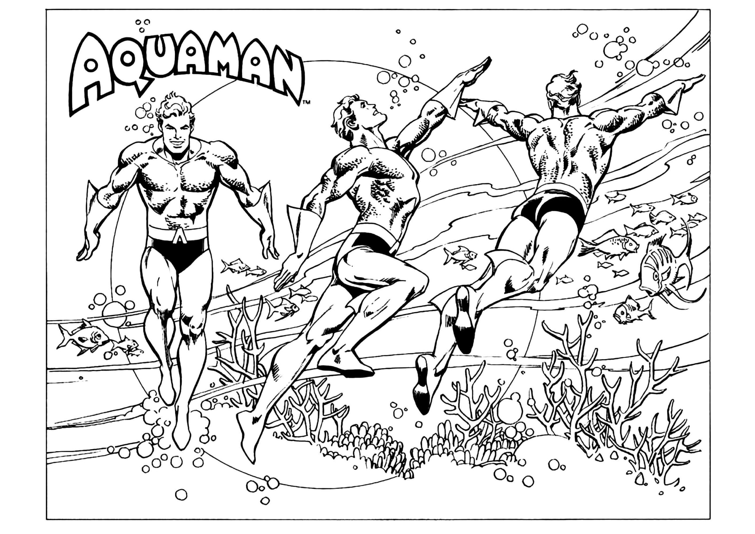 Dibujos de Divertido Aquaman para colorear