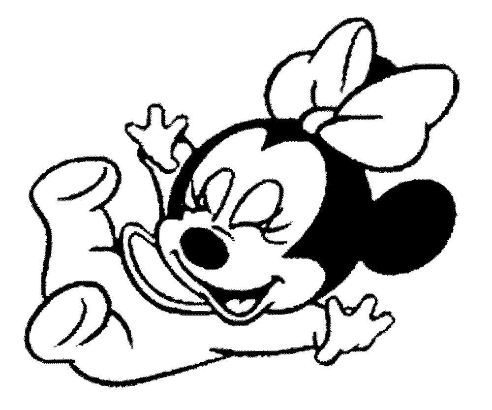 Divertido Bebé Minnie Mouse para colorir