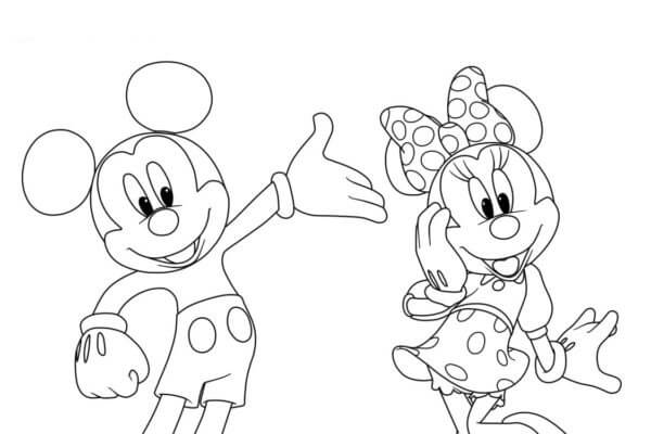 Dibujos de Divertidos Mickey y Minnie Disney Junior para colorear