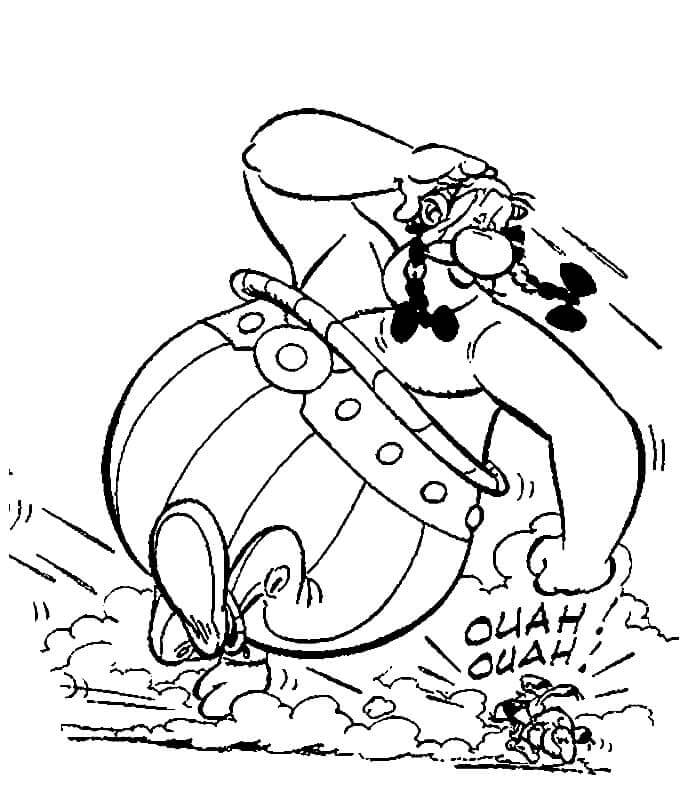 Dibujos de Dogmatix Cannot catch up With Obelix para colorear