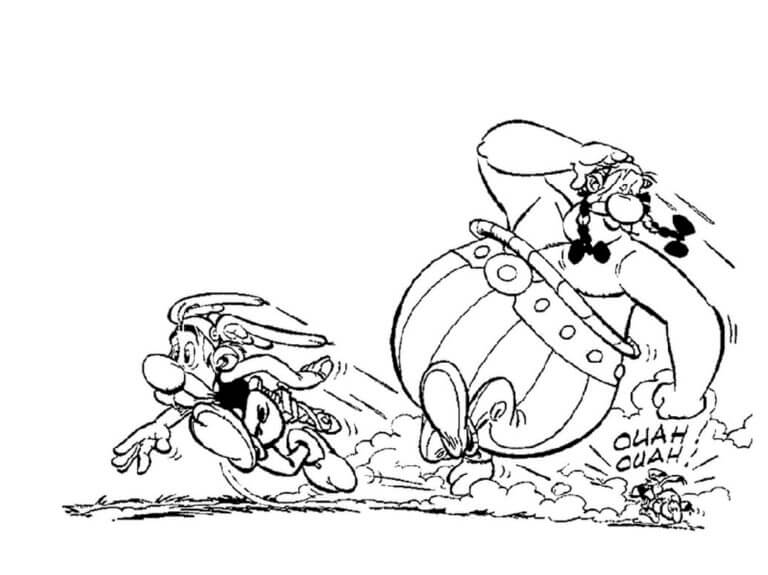 Dogmatix Chases Asterix And Obelix para colorir