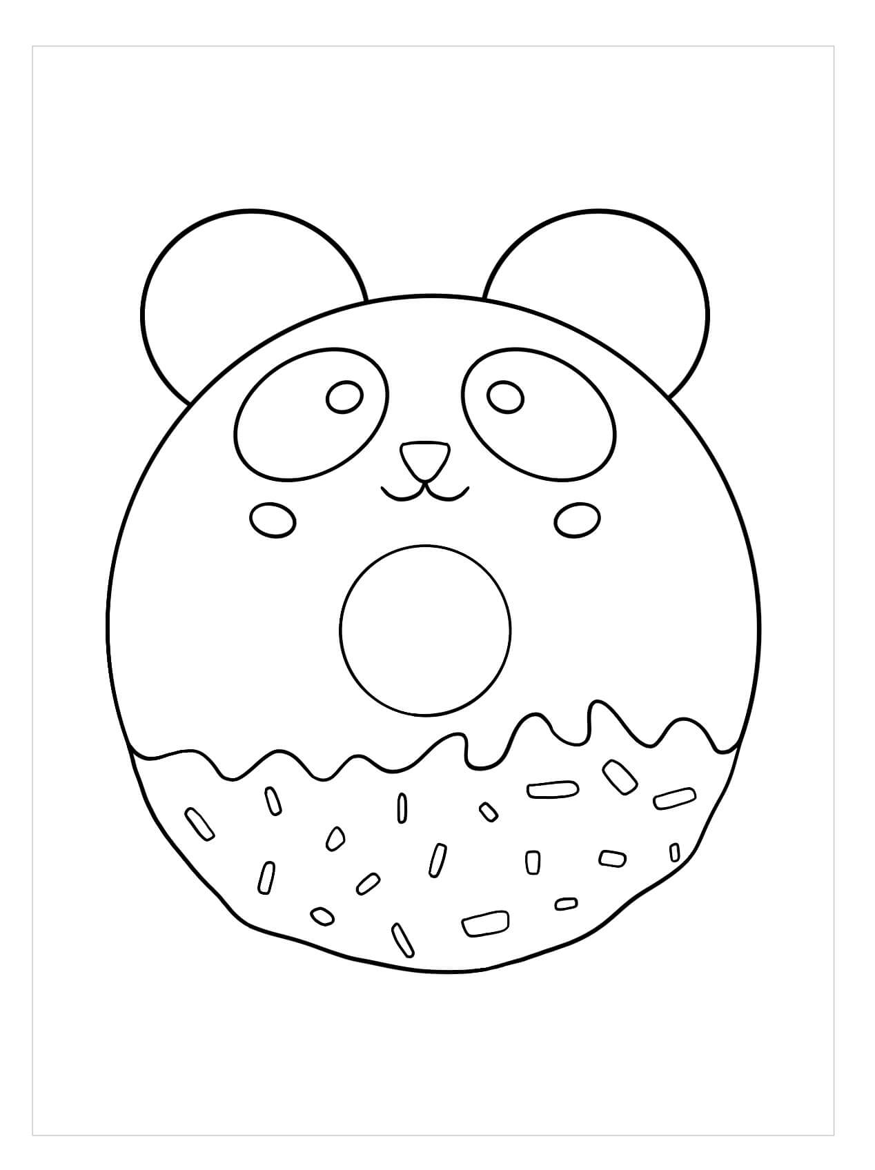 Dibujos de Donut de Panda para colorear