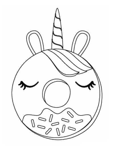 Dibujos de Donut de Unicornio para colorear