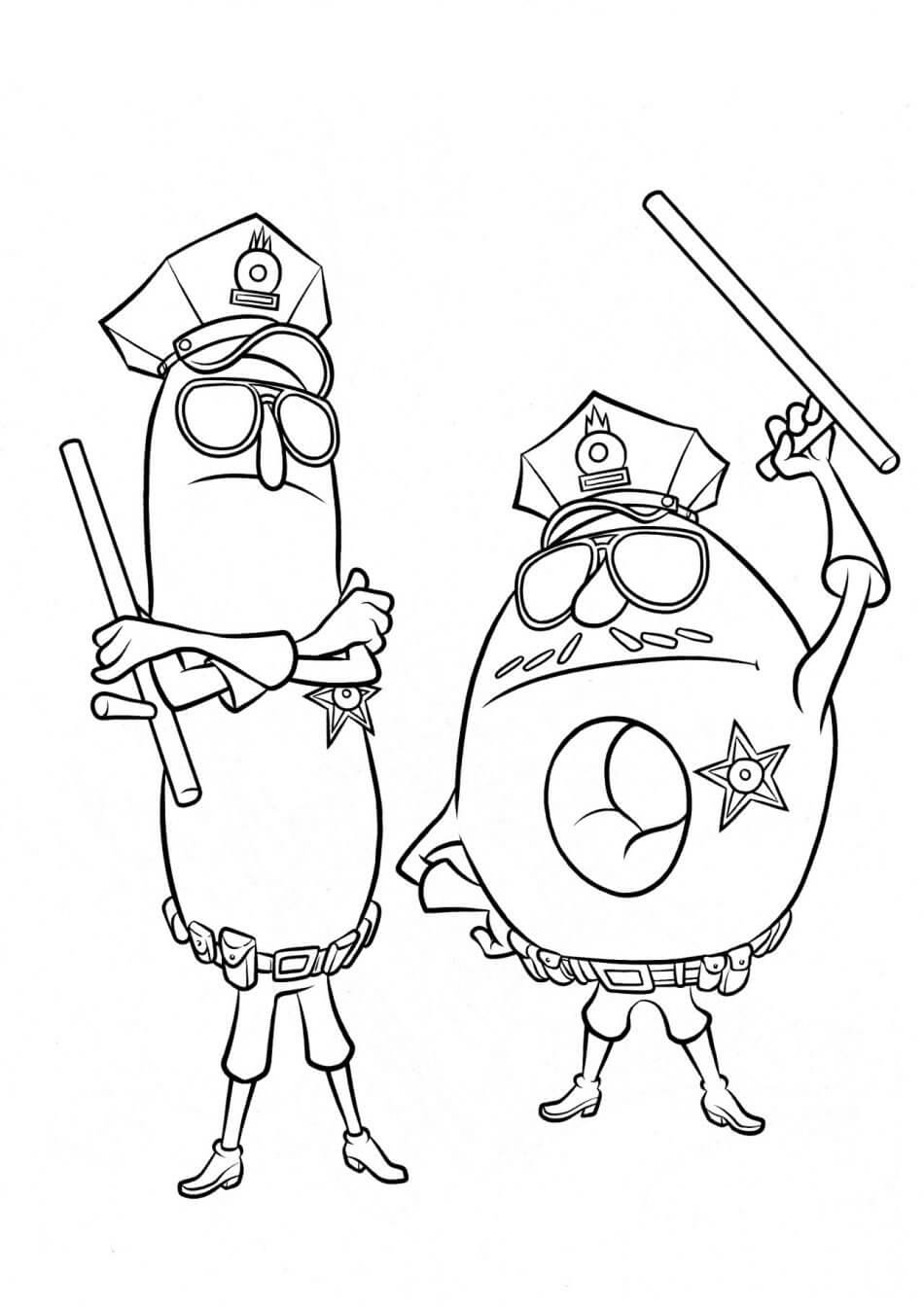 Donut y Amigo de Dibujos Animados para colorir