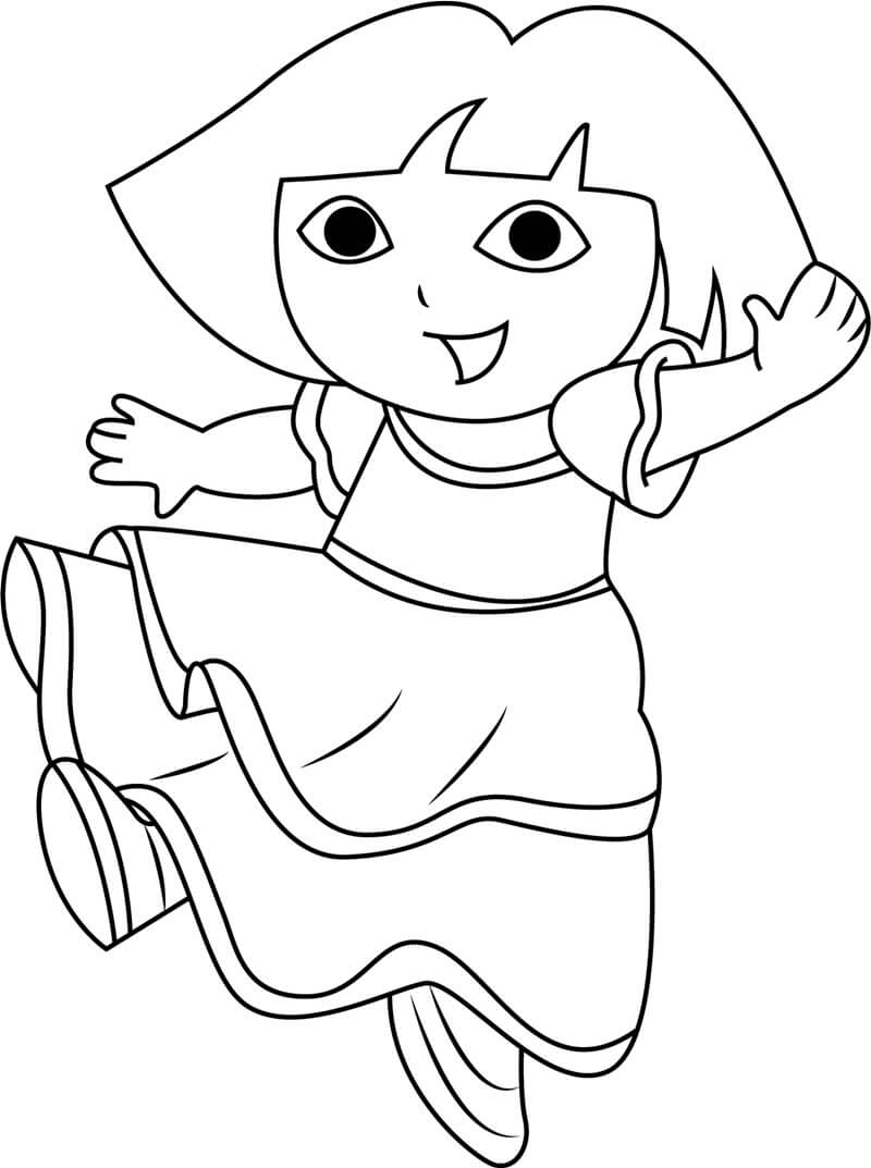 Dibujos de Dora esta Bailando para colorear