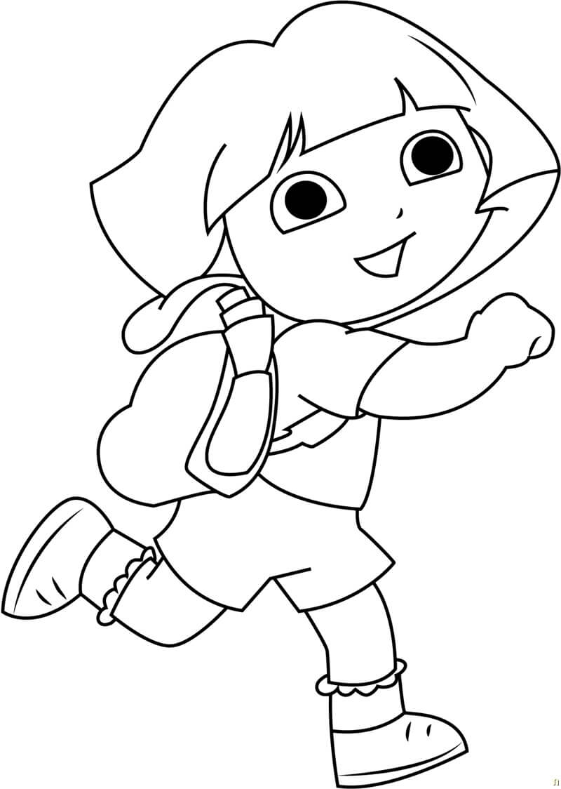 Dora va a la Escuela para colorir