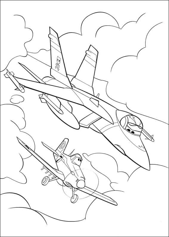 Dibujos de Dos Aviones Básicos de Disney para colorear