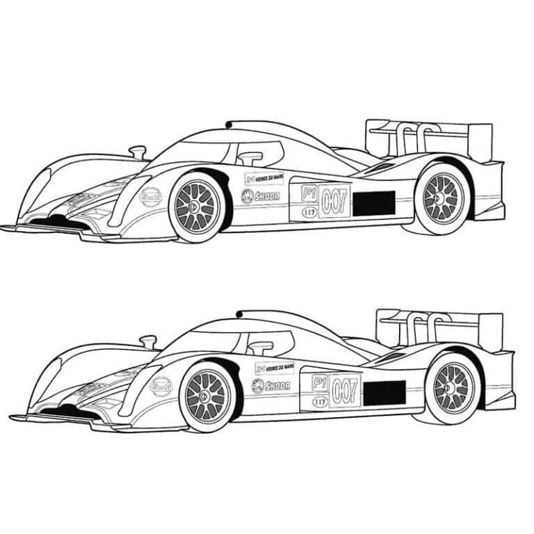Dibujos de Dos Coches De Carreras Bugatti para colorear