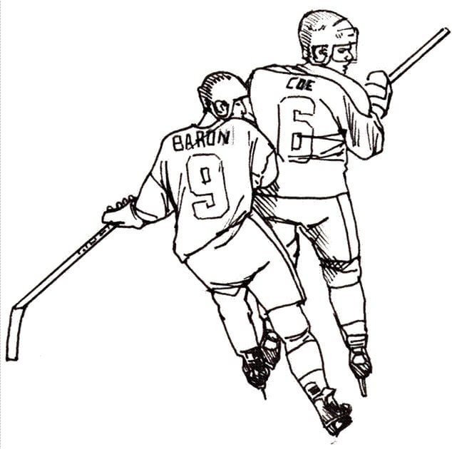 Dibujos de Dos Jugadores de Lacrosse para colorear
