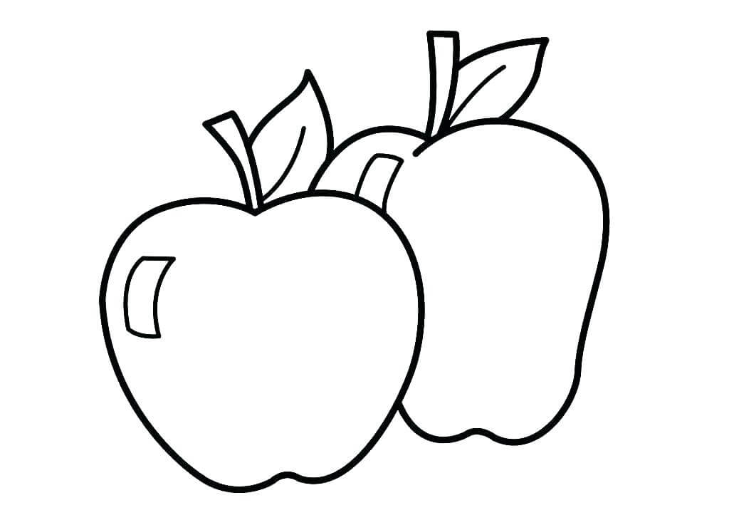 Dibujos de Dos Manzanas para colorear