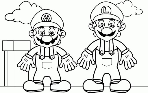 Dibujos de Dos Mario para colorear