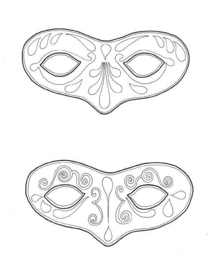 Dibujos de Dos Mascaras para colorear
