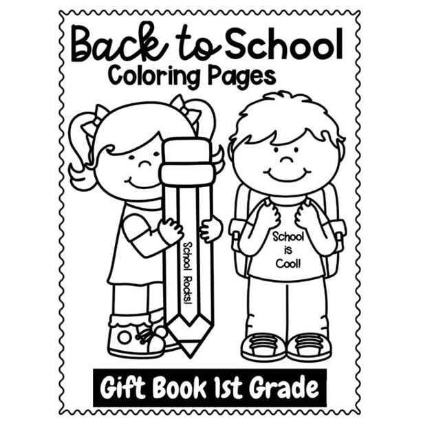 Dibujos de Dos Niños de Regreso a la Escuela para colorear