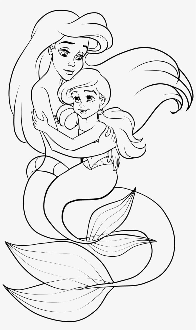 Dos Sirenas Abrazar para colorir