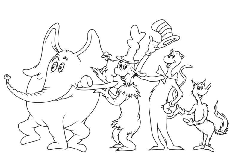 Dibujos de Dr. Seuss y Sus Amigos para colorear