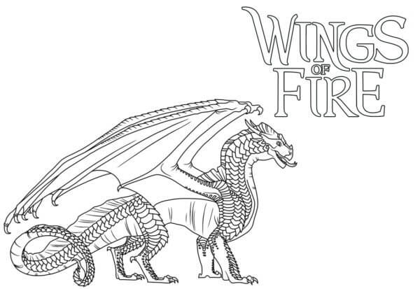 Dibujos de Dragón Con Alas De Fuego Logo para colorear