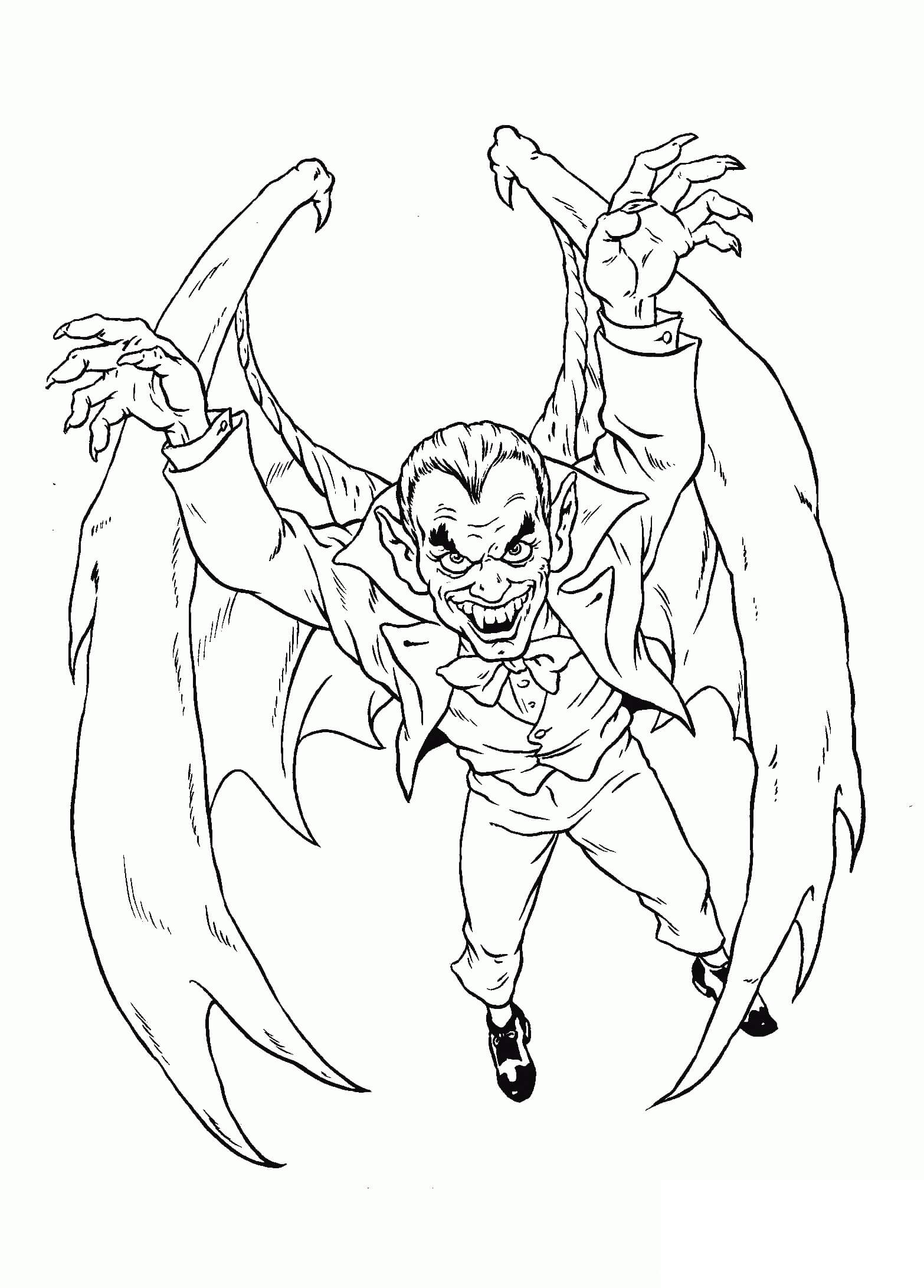Dibujos de Drácula Volando para colorear