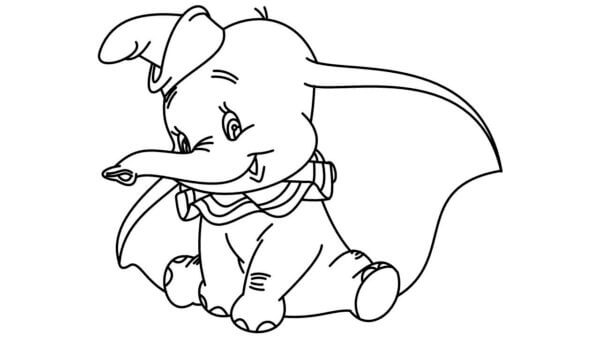 Dibujos de Dumbo Con Sombrero para colorear
