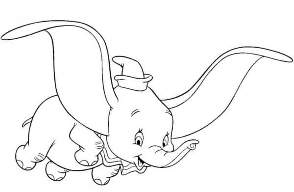 Dumbo Puede Volar Gracias a Sus Enormes Orejas para colorir
