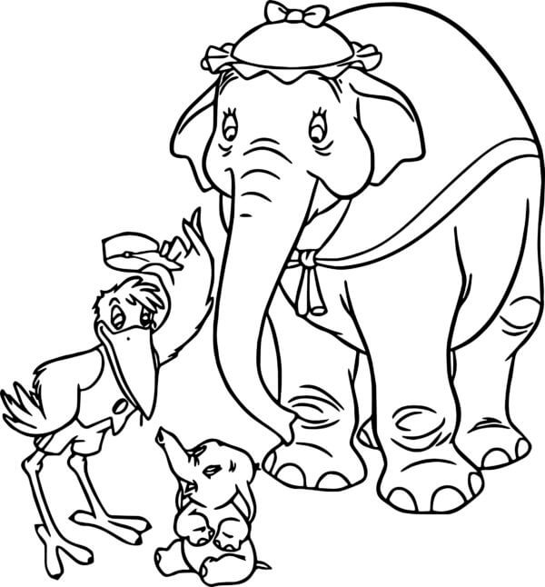 Dibujos de Dumbo y Amigos En El Circo para colorear