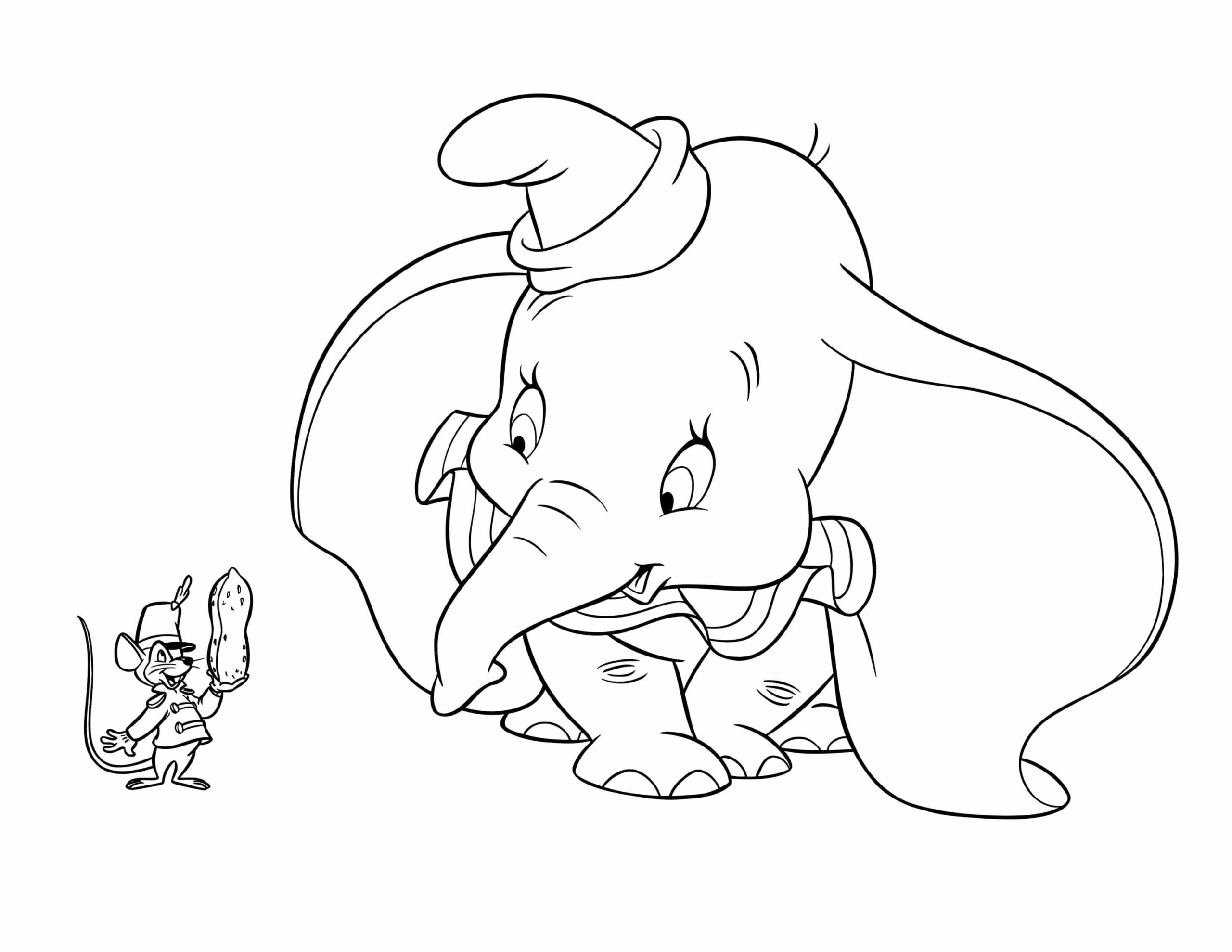 Dumbo y El Ratón para colorir