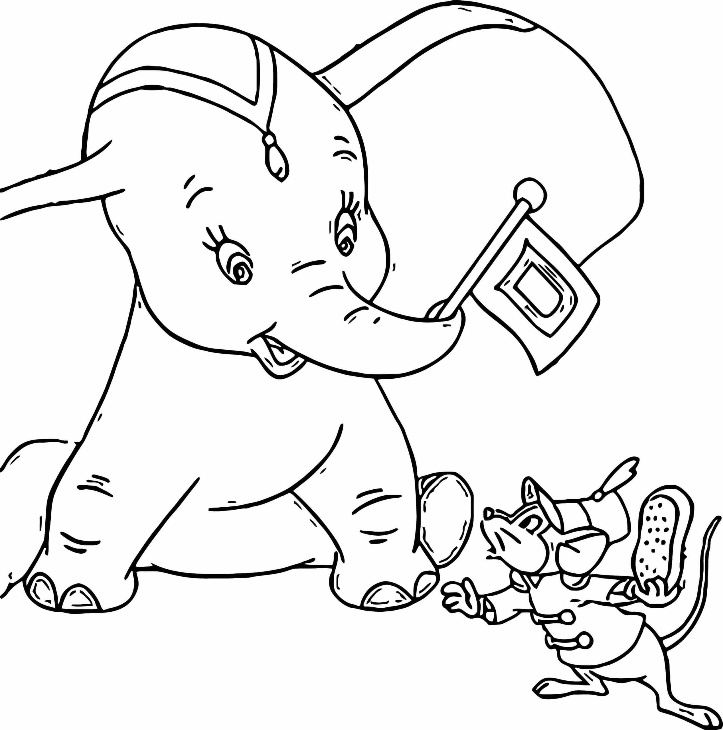 Dibujos de Dumbo y Timothy Incómodos para colorear