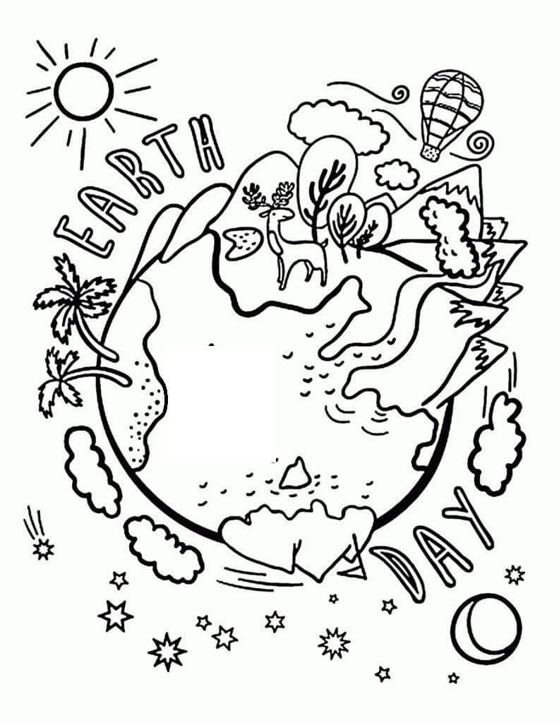 Dibujos de Día de la Tierra 4 para colorear