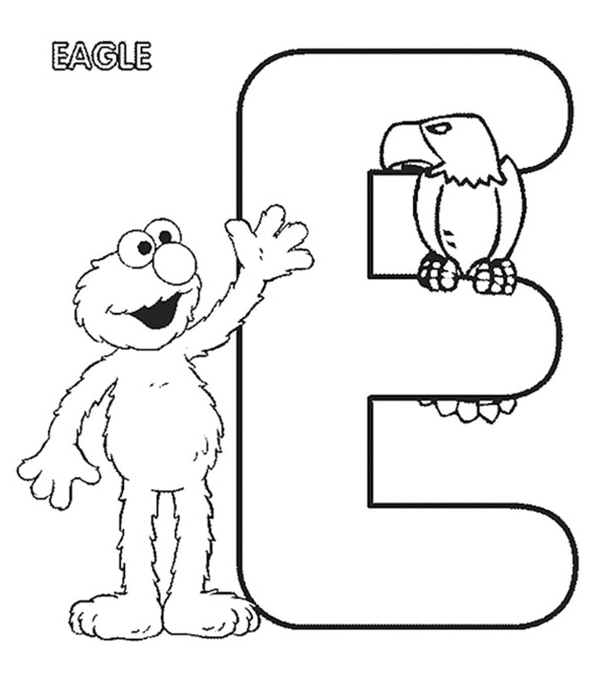 Dibujos de E Para Elmo Y Águila para colorear