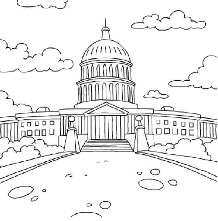 Edificio del Capitolio de los Estados Unidos para colorir