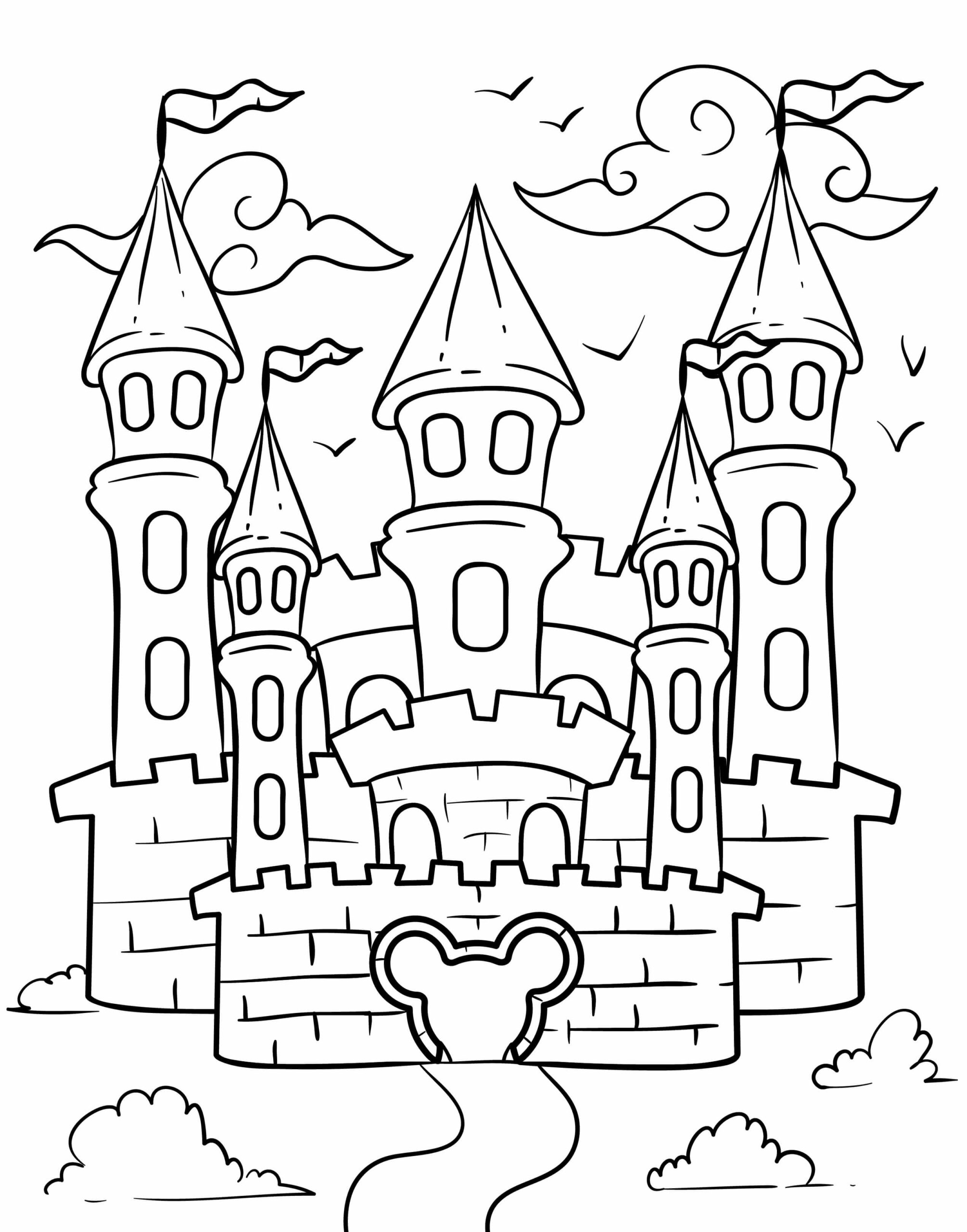 Dibujos de Edificio del Castillo de Disney para colorear