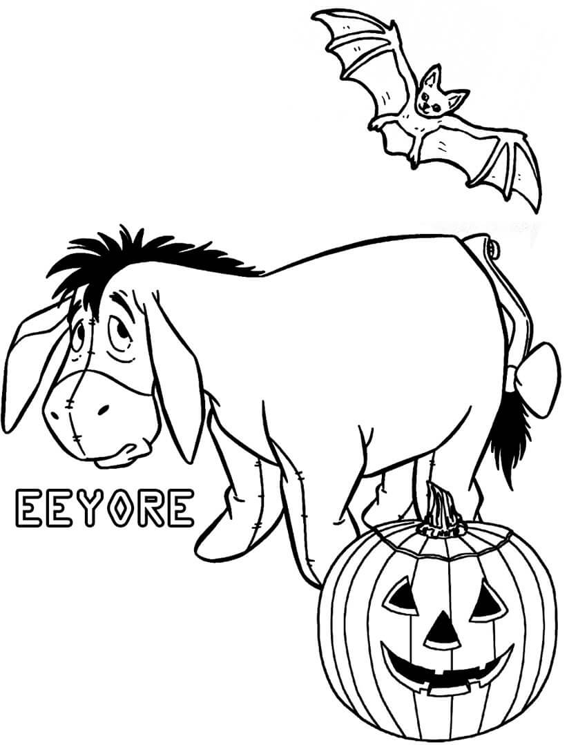 Dibujos de Eeyore en Víspera de Todos los Santos para colorear
