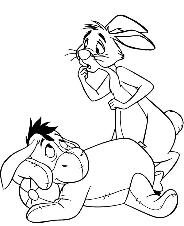 Dibujos de Eeyore y Conejo para colorear