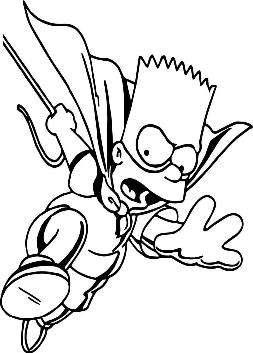 Dibujos de Ejecutando Bart Simpson para colorear