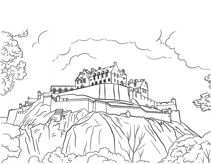 El Castillo de Edimburgo para colorir