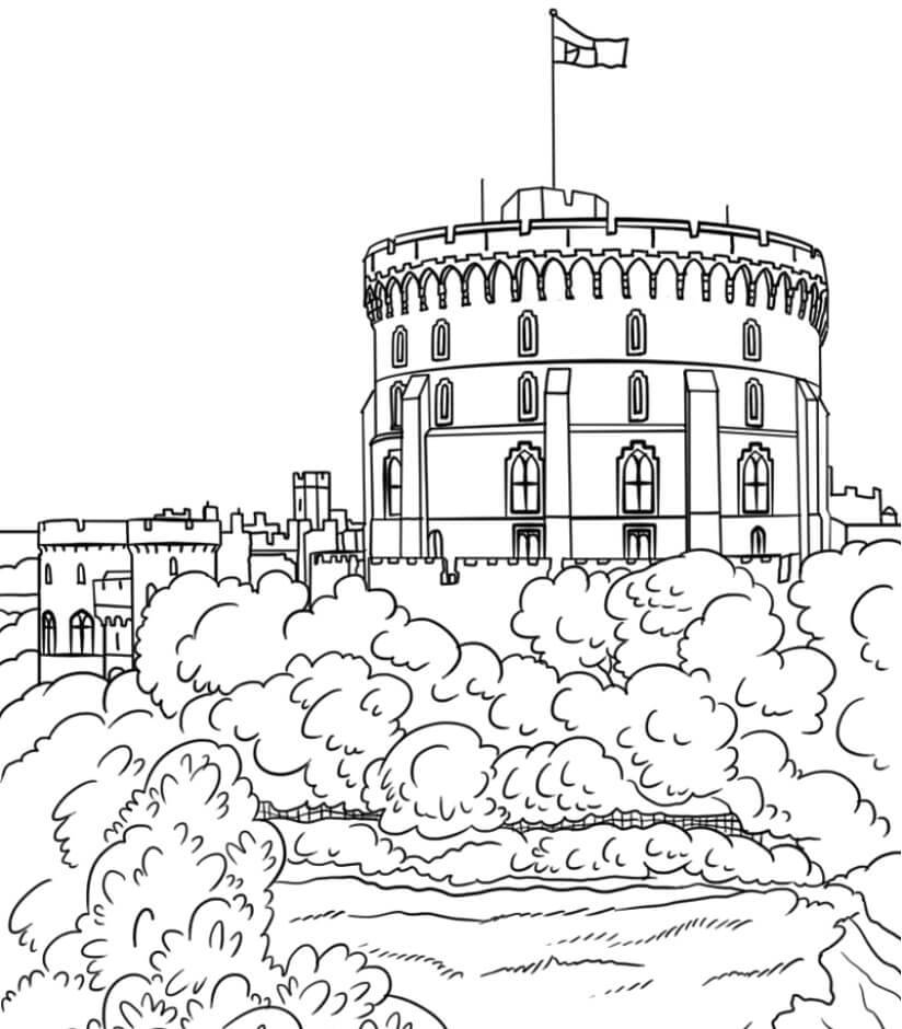 Dibujos de El Castillo de Windsor para colorear